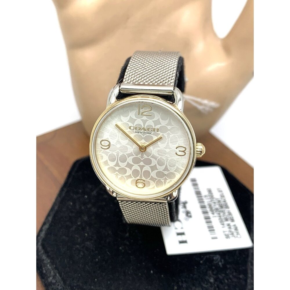 Coach Women's Watch 14000115 Elliot Quartz Silver Dial Two Tone Steel 28mm Set